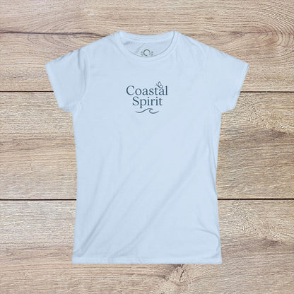Women's Coastal Spirit Midweight Cotton Tee in white, featuring a semi-fitted design for a flattering silhouette suitable for summer adventures.