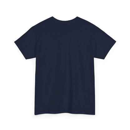Back view of the navy True Crime & Moonshine Unisex Graphic Tee, highlighting the simple yet stylish design for comfort and everyday wear.