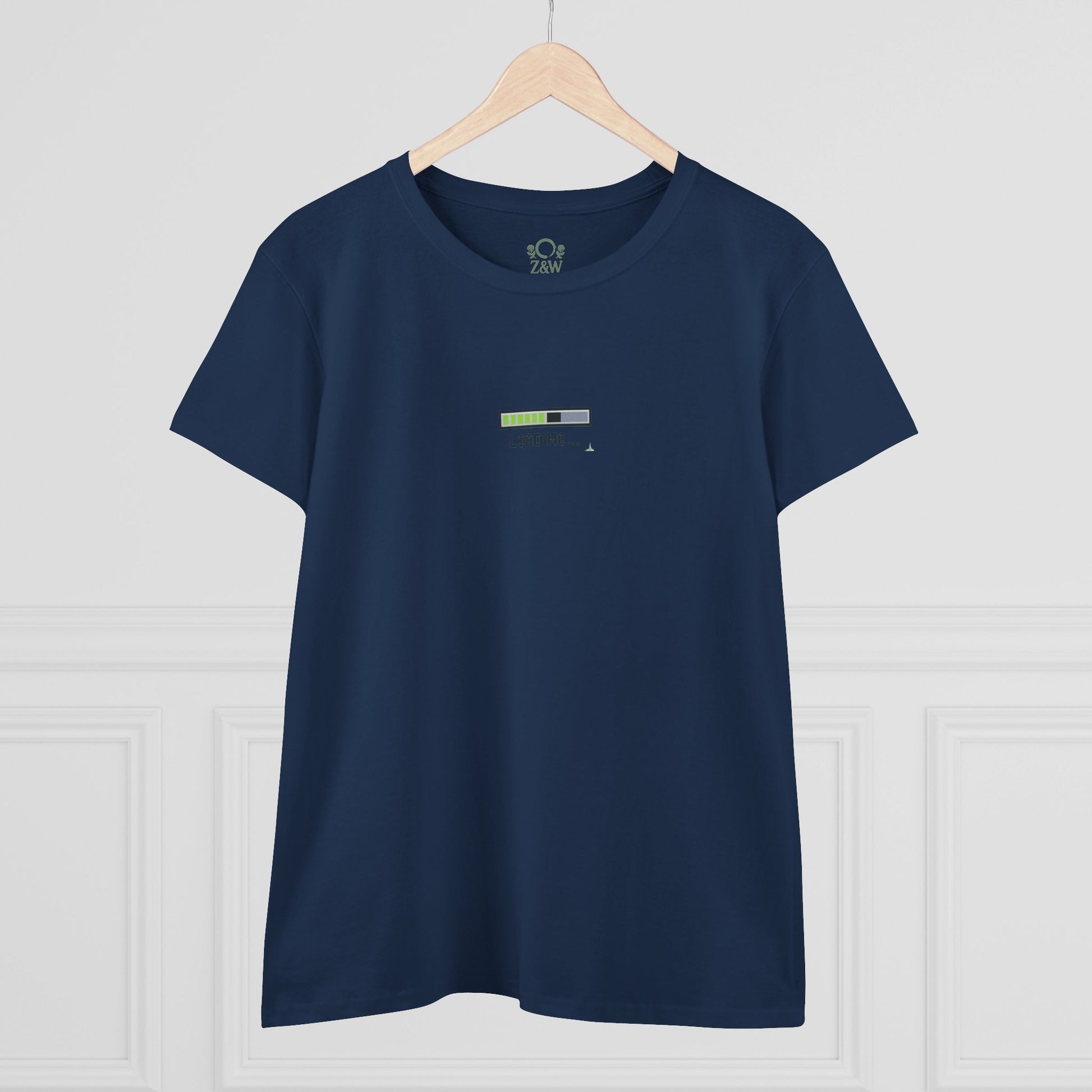 404 Y2K Graphic T-Shirt shown hanging, featuring a sleek design with a loading bar graphic, ideal for adding a modern twist to retro fashion.