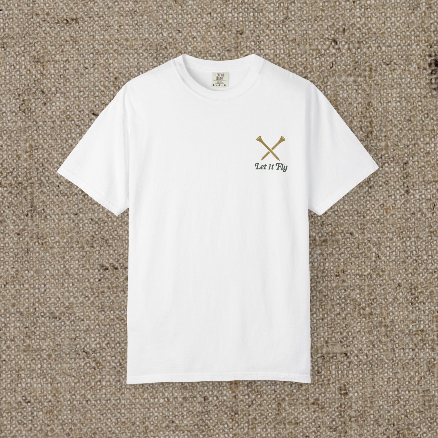 Tee It High Let It Fly Graphic Tee showcased on a plain background, displaying its comfortable fit and unique graphic design ideal for casual wear.