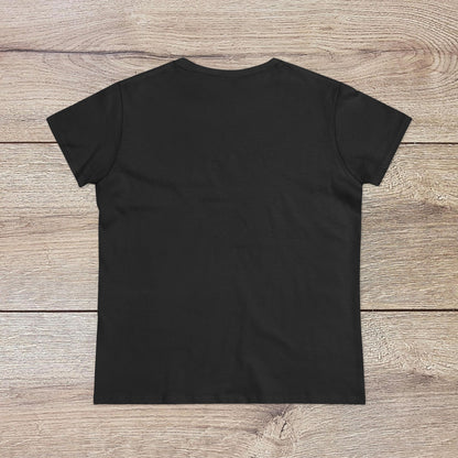 Back view of the 'Wine Not Tee' featuring a minimalist design, made from 100% ring-spun cotton with no side seams for a sleek look.